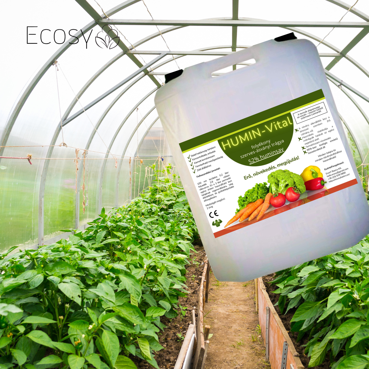 HUMINVital 20L kannás kiszerelés HUMINVital 20L nagy kiszerelésű huminsav Talaj – szilárd huminsav kép 52% huminsav – talajszerkezet javítása